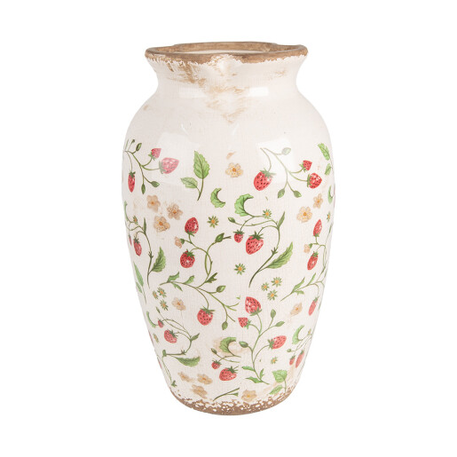 Vaza flori ceramica multicolora Capsuni 21x37 cm