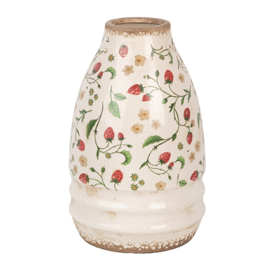 Vaza flori ceramica multicolora Capsuni 21x32 cm