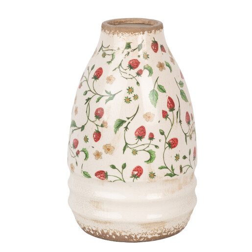 Vaza flori ceramica multicolora Capsuni 21x32 cm