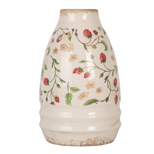 Vaza flori ceramica multicolora Capsuni 17x27 cm