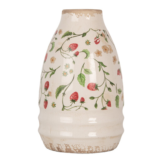 Vaza flori ceramica multicolora Capsuni 17x27 cm
