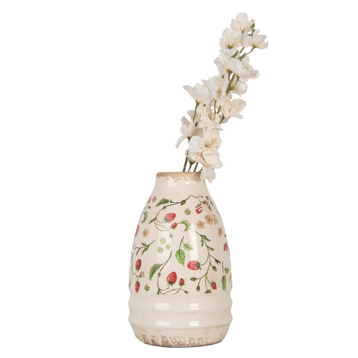 Vaza flori ceramica multicolora Capsuni 17x27 cm