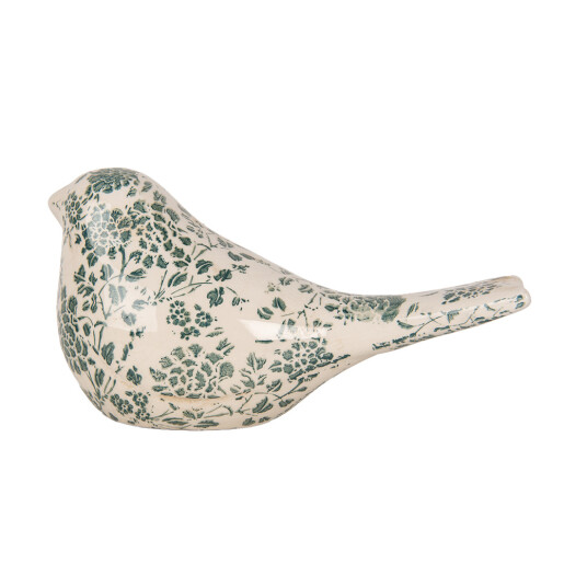 Figurina Pasare ceramica bej verde 25x10x13 cm