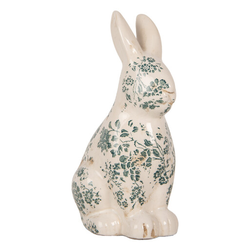 Figurina Iepuras Paste ceramica bej verde 16x12x28 cm