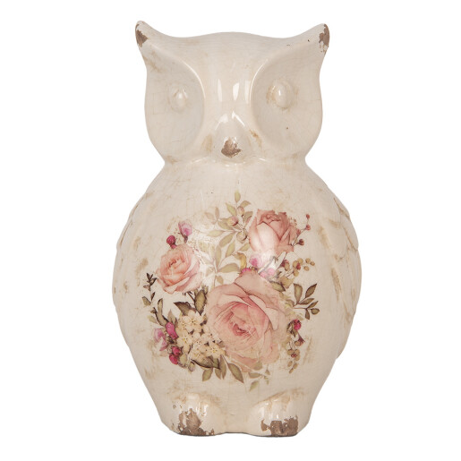 Figurina Bufnita ceramica multicolora 13x12x21 cm