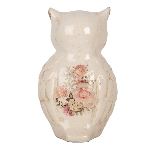 Figurina Bufnita ceramica multicolora 13x12x21 cm