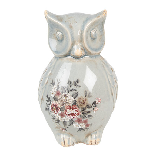 Figurina Bufnita ceramica multicolora 13x12x22 cm