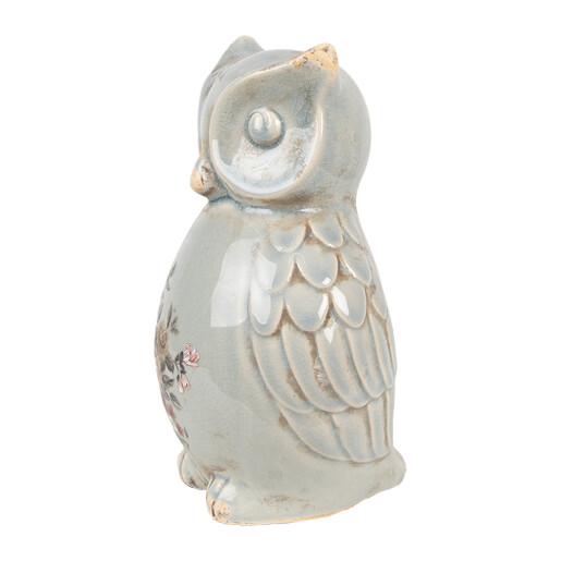 Figurina Bufnita ceramica multicolora 13x12x22 cm