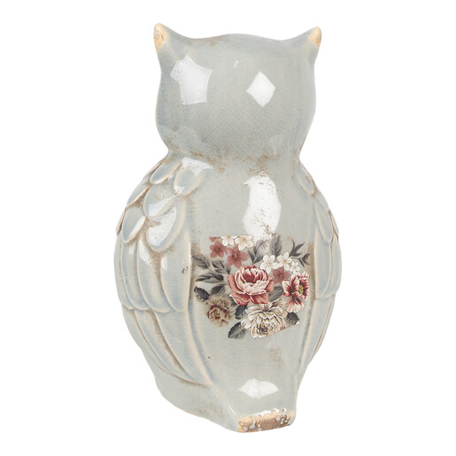 Figurina Bufnita ceramica multicolora 13x12x22 cm