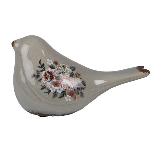 Pasare decorativa ceramica multicolora 21x9x11 cm