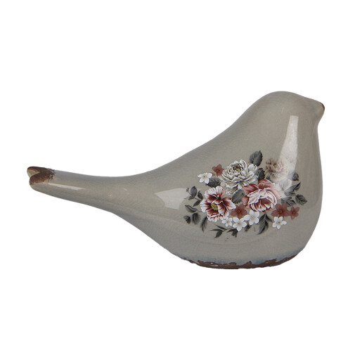 Pasare decorativa ceramica multicolora 21x9x11 cm