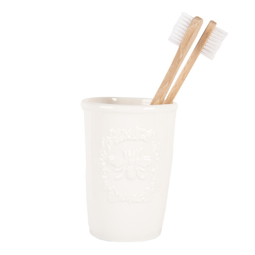 Suport periute dinti ceramica alba 8x12 cm