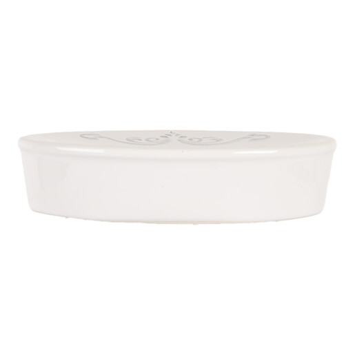 Savoniera ceramica alba gri 13x9x3 cm