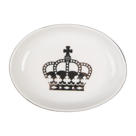 Savoniera ceramica alba neagra 14x11x3 cm