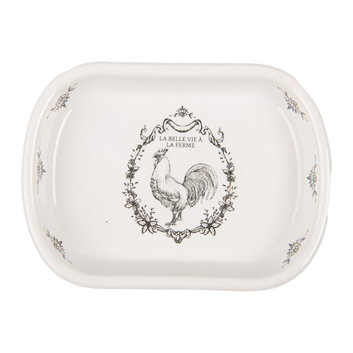 Savoniera ceramica alba gri 13x10x3 cm