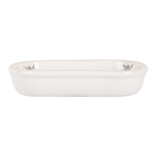 Savoniera ceramica alba gri 13x10x3 cm