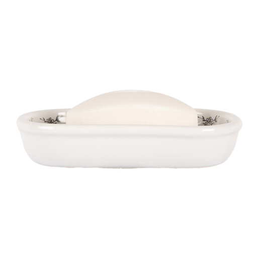 Savoniera ceramica alba gri 13x10x3 cm