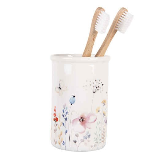 Suport periute dinti ceramica multicolora 8x12 cm
