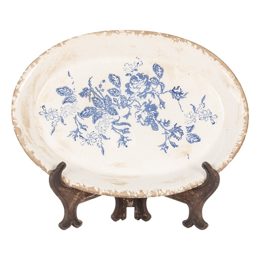 Tava decorativa cu suport ceramica multicolora 25x18x3 cm