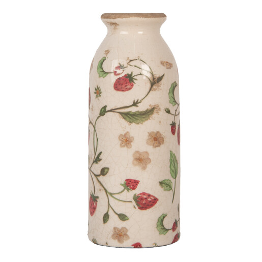 Vaza flori ceramica multicolora Capsuni Ø 8x20 cm