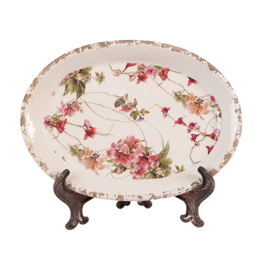 Tava decorativa cu suport ceramica multicolora Summer 25x18x3 cm