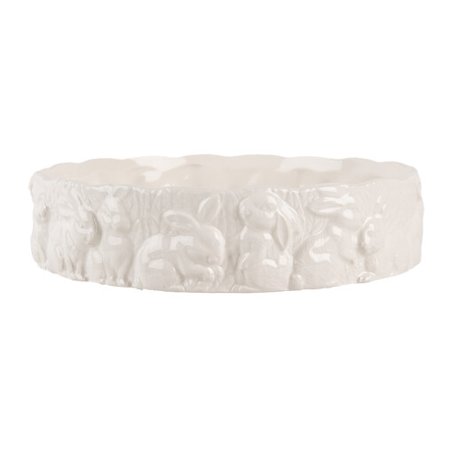 Bol ceramica alba Iepurasi 20x5 cm