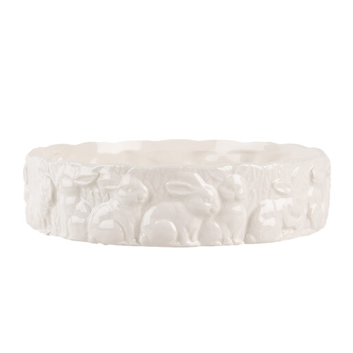Bol ceramica alba Iepurasi 20x5 cm