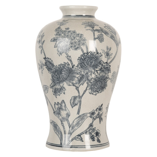 Vaza flori ceramica alba albastra Ø 19x32 cm
