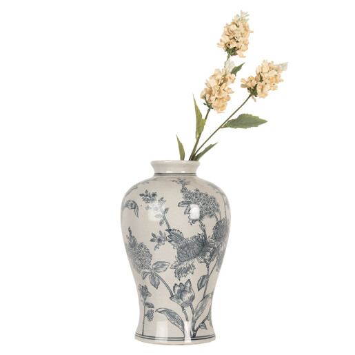 Vaza flori ceramica alba albastra Ø 19x32 cm