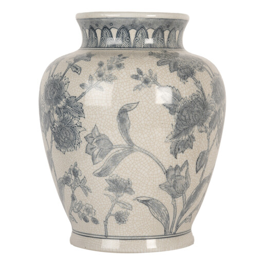 Vaza flori ceramica alba albastra Ø 23x29 cm