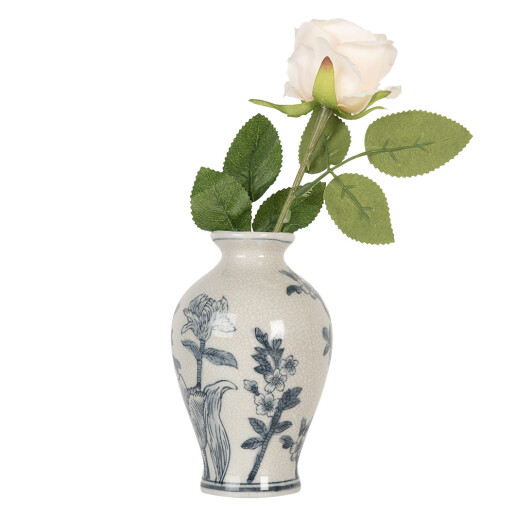 Vaza flori ceramica alba albastra Ø 9x15 cm
