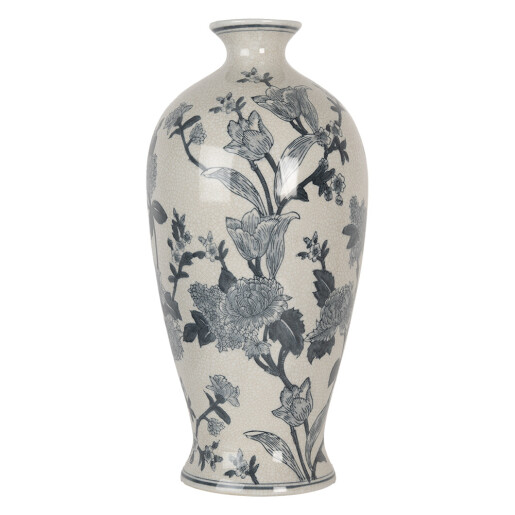 Vaza flori ceramica alba albastra 21x44 cm