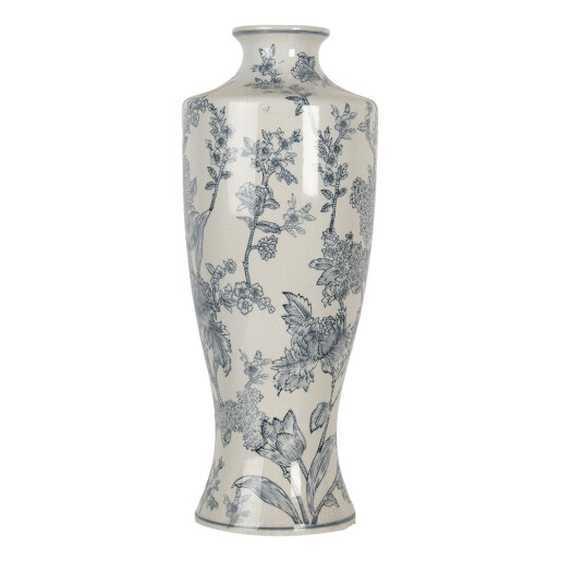 Vaza flori ceramica alba albastra 16x42 cm