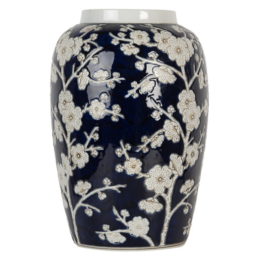 Vaza flori ceramica alba albastra Ø 20x30 cm