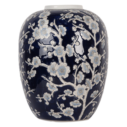 Vaza flori ceramica alba albastra Ø 24x30 cm