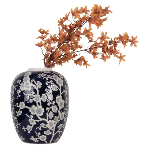 Vaza flori ceramica alba albastra Ø 24x30 cm
