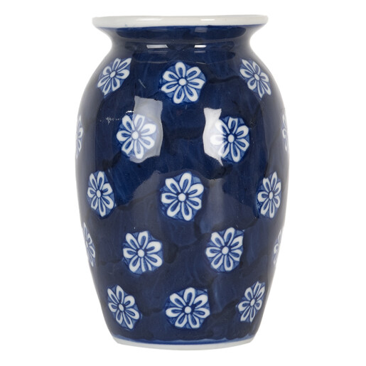 Vaza flori ceramica alba albastra Ø 10x15 cm