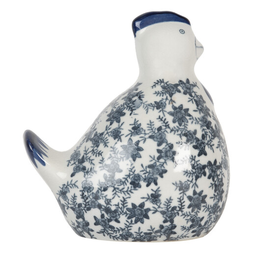 Figurina Gaina ceramica alba albastra 18x12x21 cm