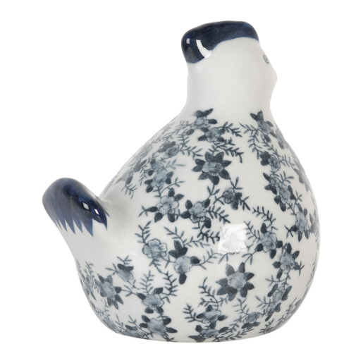Figurina Gaina ceramica alba albastra 14x12x16 cm