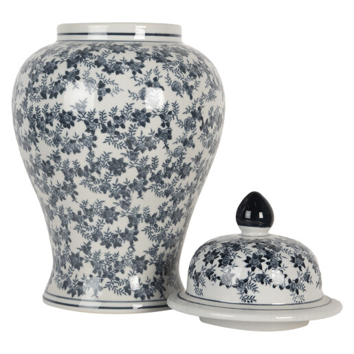 Vaza flori ceramica alba albastra 22x40 cm