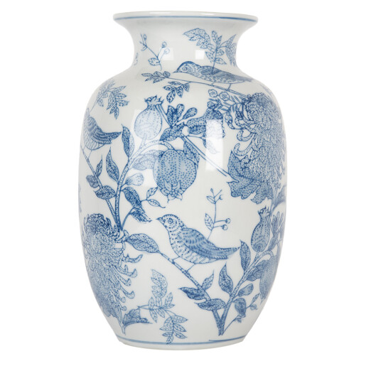 Vaza flori ceramica alba albastra Ø 14x23 cm