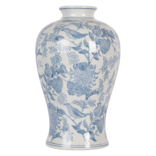 Vaza flori ceramica alba albastra Ø 17x32 cm