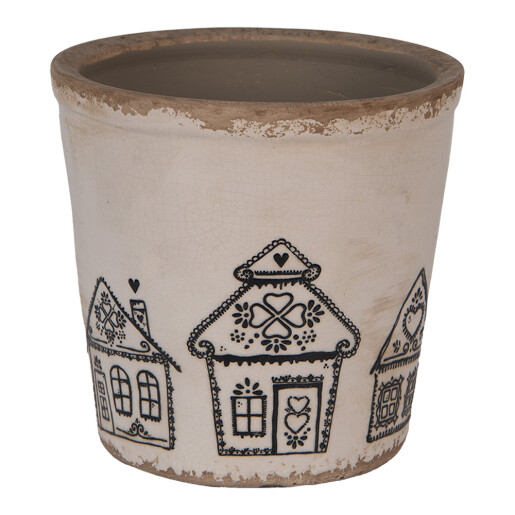 Ghiveci flori ceramica multicolora Turta Dulce 17x16 cm