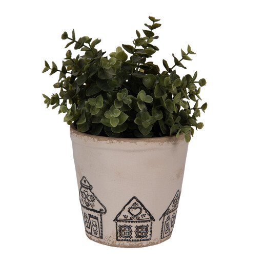Ghiveci flori ceramica multicolora Turta Dulce 15x14 cm