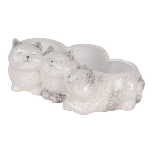 Figurina Pisicute ceramica gri 27x16x10 cm