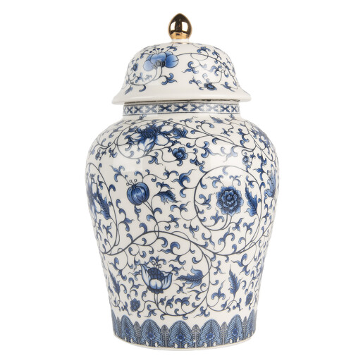 Vaza ceramica alba albastra 12x21 cm