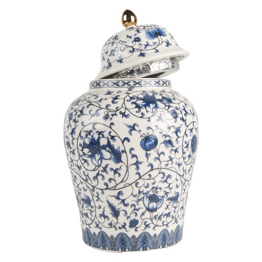 Vaza ceramica alba albastra 12x21 cm