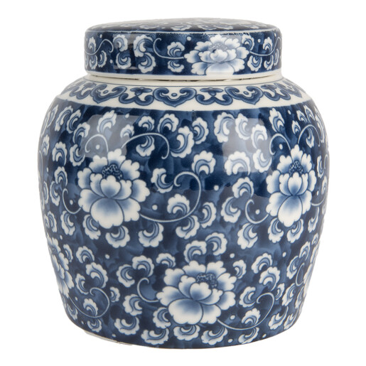 Vaza ceramica alba albastra 13x13 cm