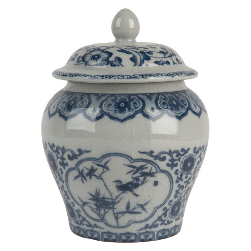 Vaza flori ceramica albastra gri 9x13 cm