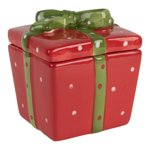 Borcan decorativ ceramica multicolora 9x9x11 cm